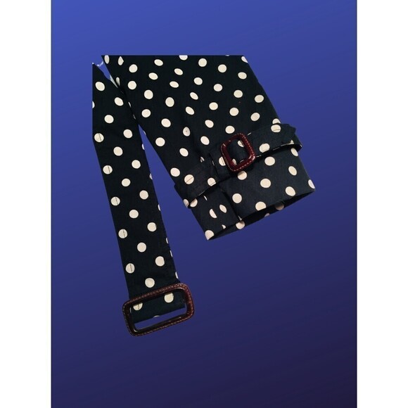CHARTER CLUB Double-Breast Raincoat/Trench, BLACK/WHITE POLKA DOT, Size M, NWOT - Picture 6 of 9